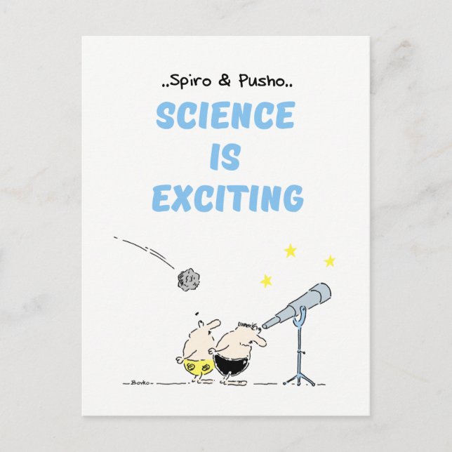 Spiro & Pusho Science Quotes Postcard (Front)
