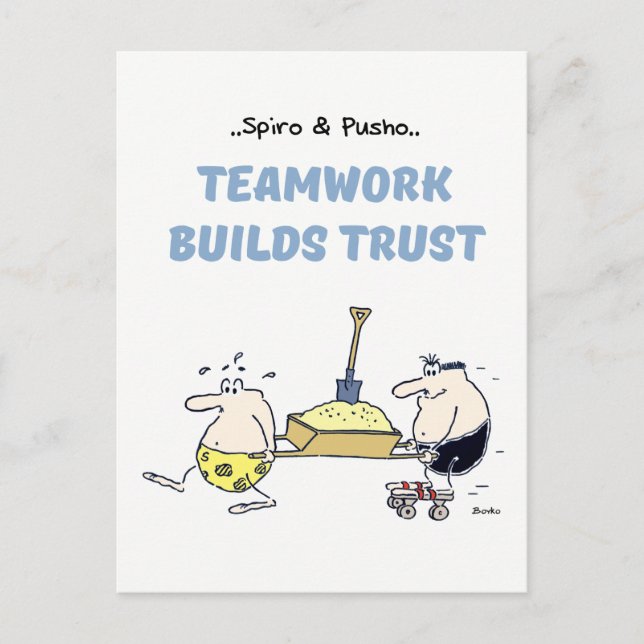 Spiro & Pusho Teamwork Quotes Postcard (Front)