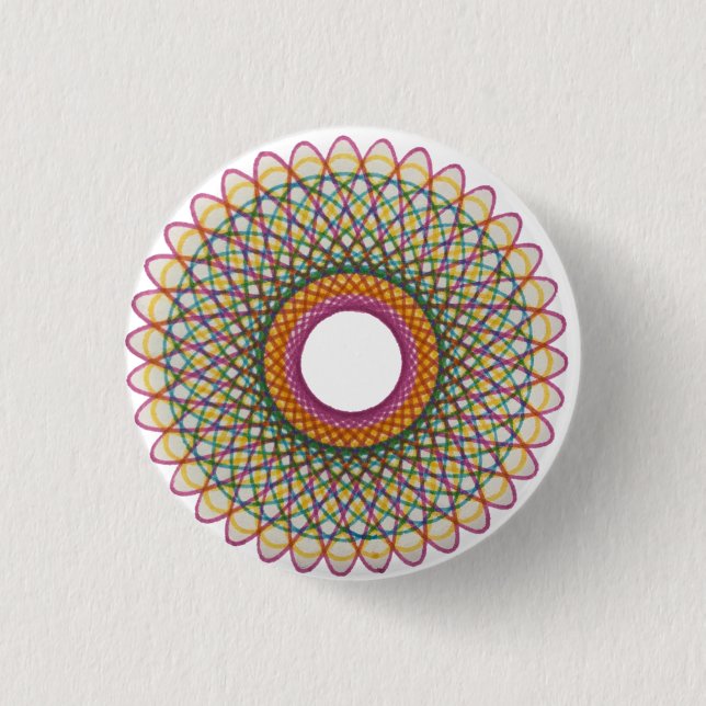 Spirograph Pride Pattern: Pan Button (Front)