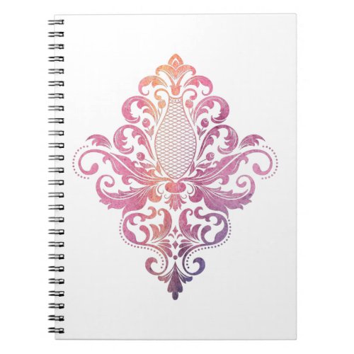 Spirograph Purple  Pink Abstract Flower Notebook