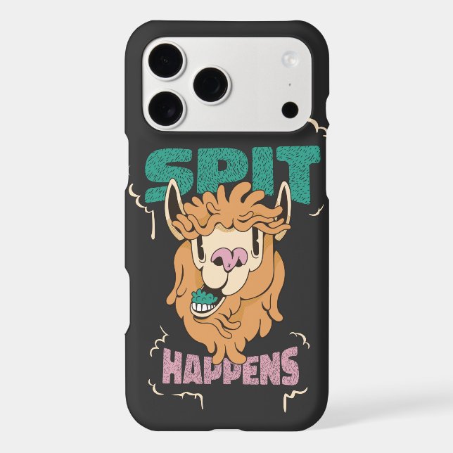 spit happens funny llama  iphone case (Back)