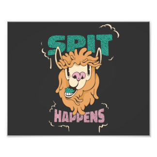spit happens funny llama photo print