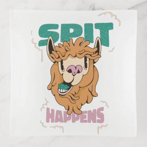 spit happens funny llama  trinket tray