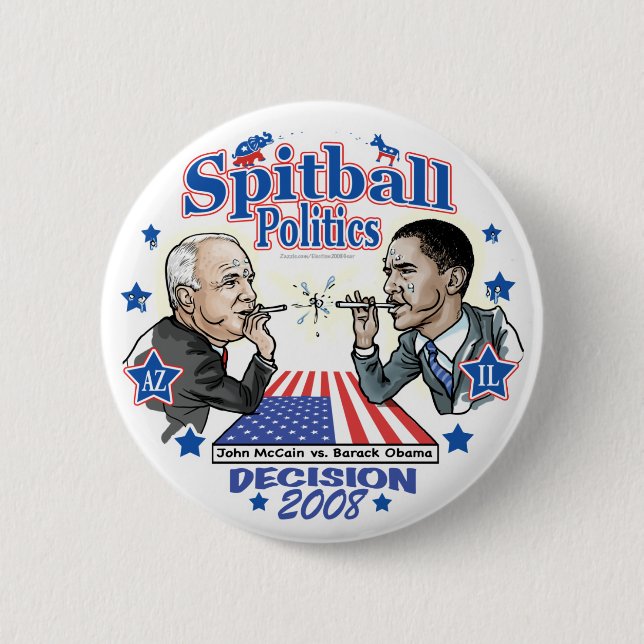 Spitball Politics 2008 Pinback Button (Front)