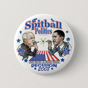 Spitball Politics 2008 Pinback Button