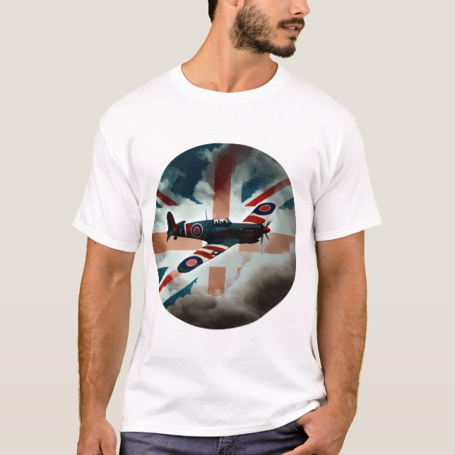 Spitfire Airplane Fighter Plane England UK T-Shirt (Front)