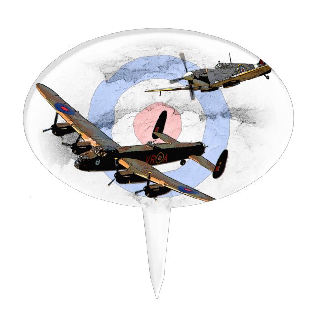 Spitfire and Lancaster Cake Topper (Front)