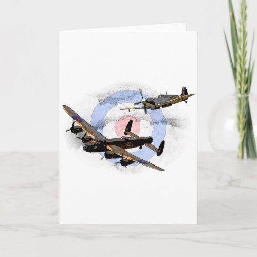 Spitfire and Lancaster Card