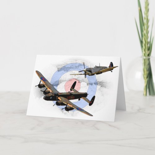 Spitfire and Lancaster Card