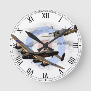 Spitfire and Lancaster Round Clock