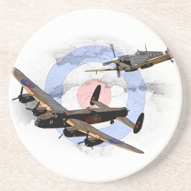 Spitfire and Lancaster Sandstone Coaster (Front)