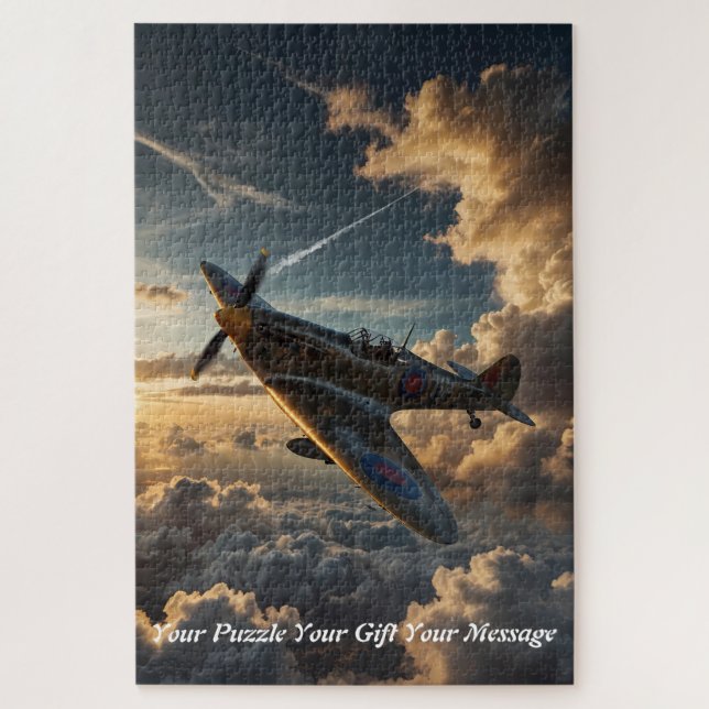 Spitfire at Dusk artists impression Jigsaw Puzzle (Vertical)
