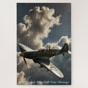 Spitfire at Dusk artists impression Jigsaw Puzzle