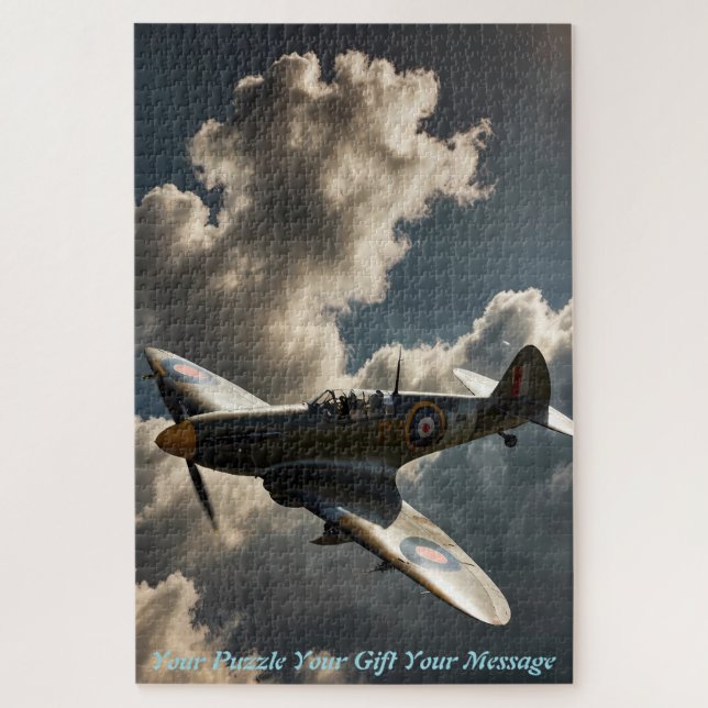 Spitfire at Dusk artists impression Jigsaw Puzzle (Vertical)