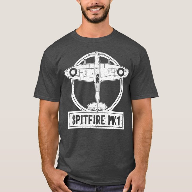Spitfire Fighter Supermarine RAF WW2 British T-Shirt (Front)