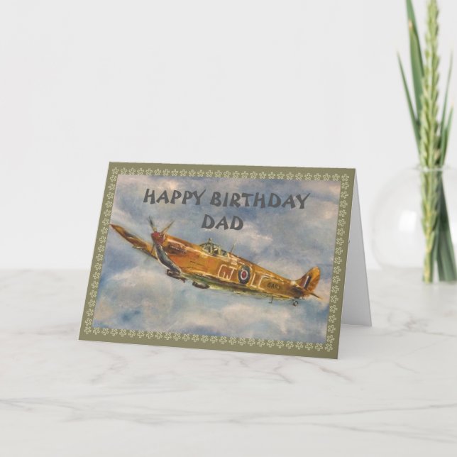 Spitfire ~Happy Birthday Dad Card (Front)