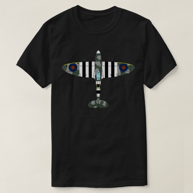 Spitfire Iconic World War II British Airplane T-Shirt (Design Front)