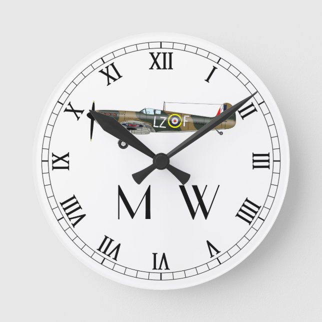 Spitfire | Monogrammed Watch Round Clock (Front)