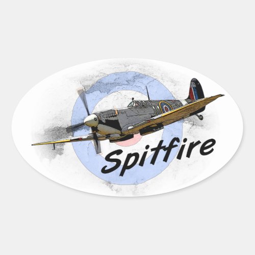 Spitfire Oval Sticker