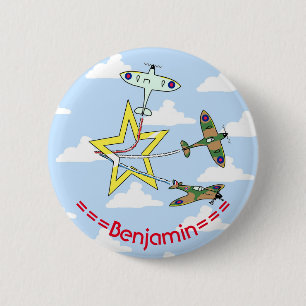 Spitfire Star Blue Sky 6 Cm Round Badge Button
