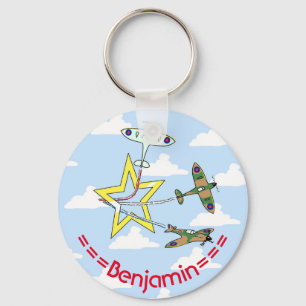 Spitfire Star Blue Sky Key Ring