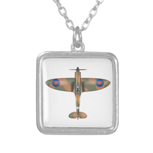 spitfire top view silver plated necklace