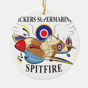 spitfire tropical version ceramic ornament
