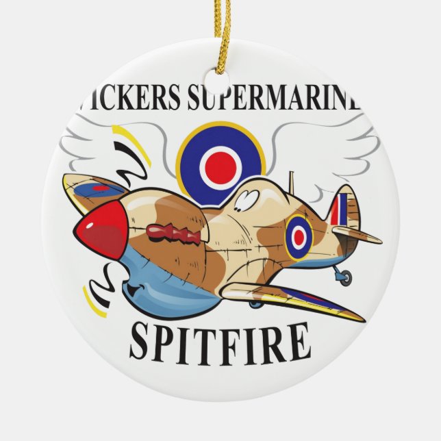 spitfire tropical version ceramic ornament (Front)