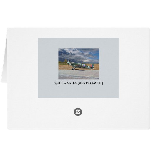 Spitfire Under Storm Clouds Cards (Back Horizontal)