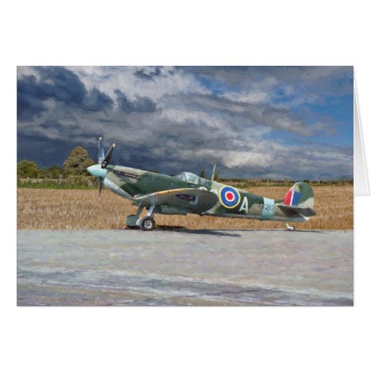 Spitfire Under Storm Clouds Cards (Front Horizontal)