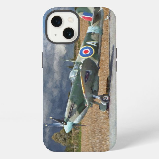 Spitfire Under Storm Clouds Iphone Case (Back)