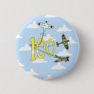 Spitfires 100th Birthday (Blue Sky) Button