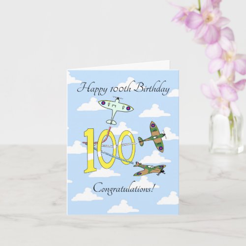 Spitfires 100th Birthday Blue Sky Card