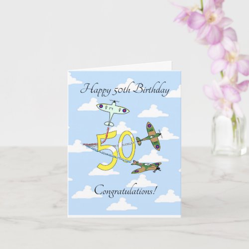 Spitfires 50th Birthday Sky Card