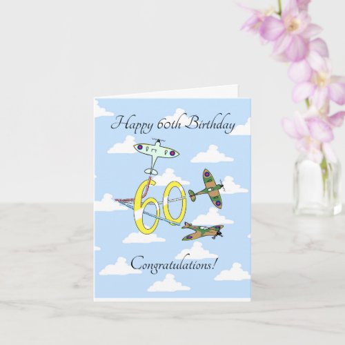 Spitfires 60th Birthday Sky Card
