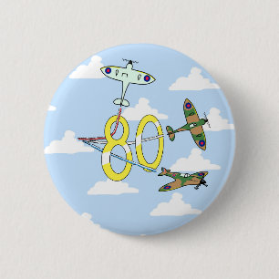 Spitfires 80th Birthday (Blue Sky) Button