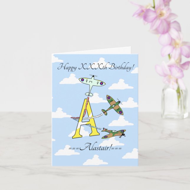 Spitfires Blue Sky A Birthday Card (Orchid)