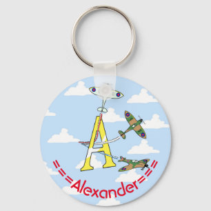 Spitfires Blue Sky - A - Initial Key Ring