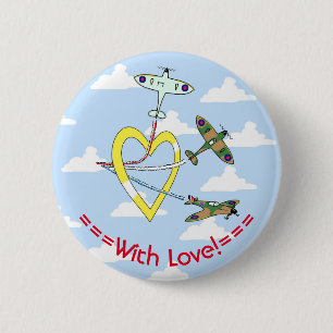 Spitfires Blue Sky Heart 6 Cm Round Badge Button