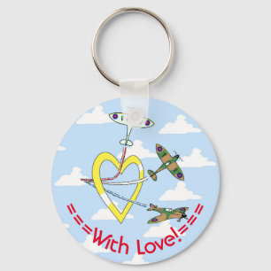 Spitfires Blue Sky Heart Key Ring