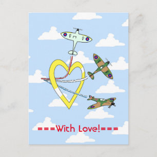 Spitfires Blue Sky Heart Postcard