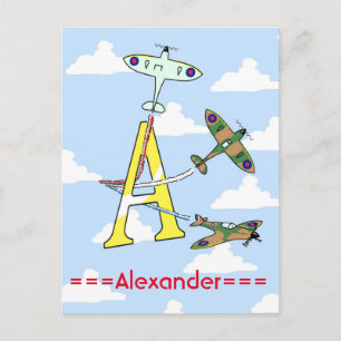 Spitfires Blue Sky Initial A Postcard