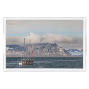 Spitsbergen Svalbard Sailboat Acrylic Tray