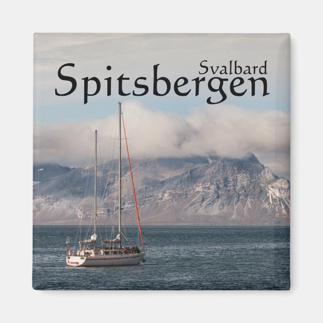 Spitsbergen Svalbard Sailboat Magnet (Front)
