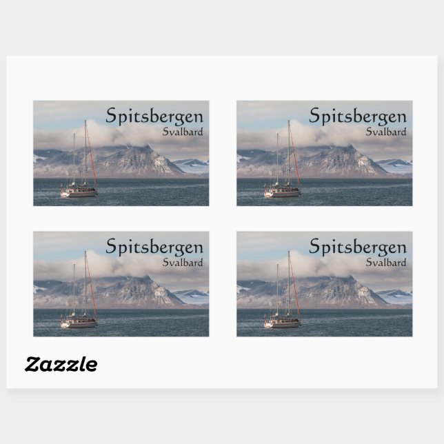 Spitsbergen Svalbard Sailboat Rectangular Sticker (Sheet)