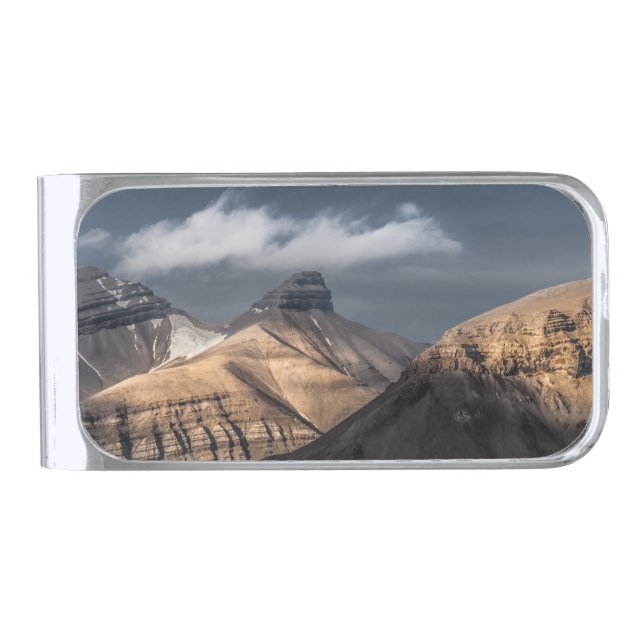 Spitsbergen Svalbard Silver Finish Money Clip (Front)