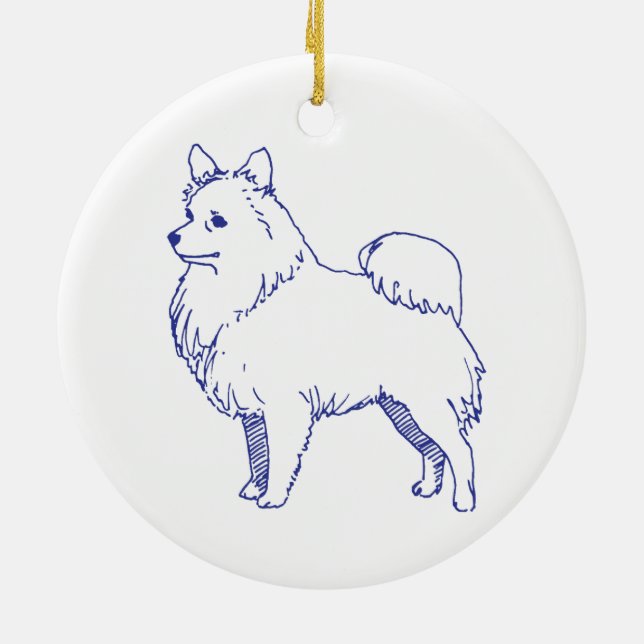 Spitz dog breed ceramic ornament (Back)