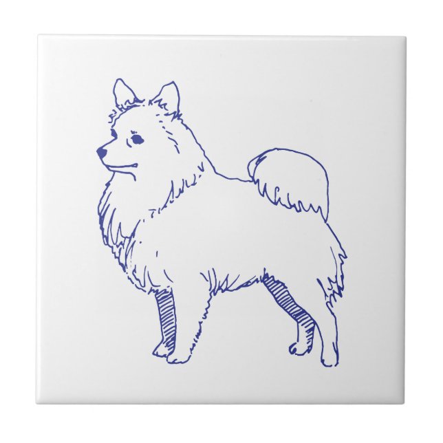 Spitz dog breed ceramic tile (Front)