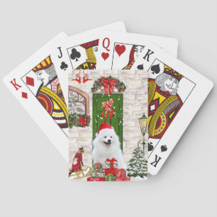 Spitz Dog Christmas Poker Cards