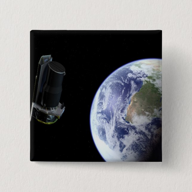 Spitzer departing the Earth soon after launch Button (Front)